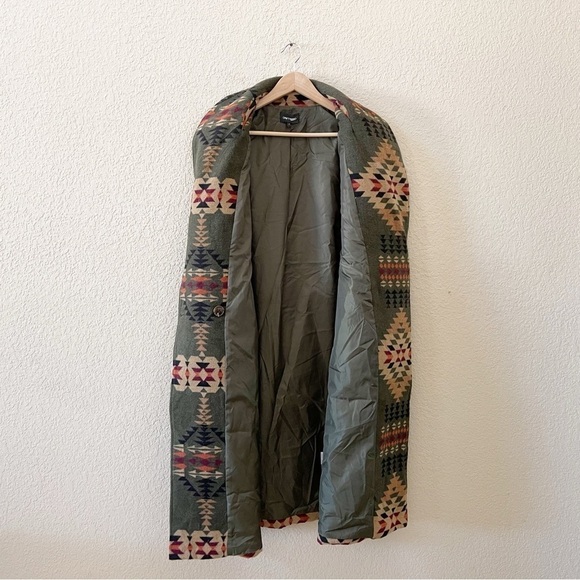 Driftwood Coat Rowan Jacket Long Aztec Western Teepee Boho Green Small - Picture 9 of 14